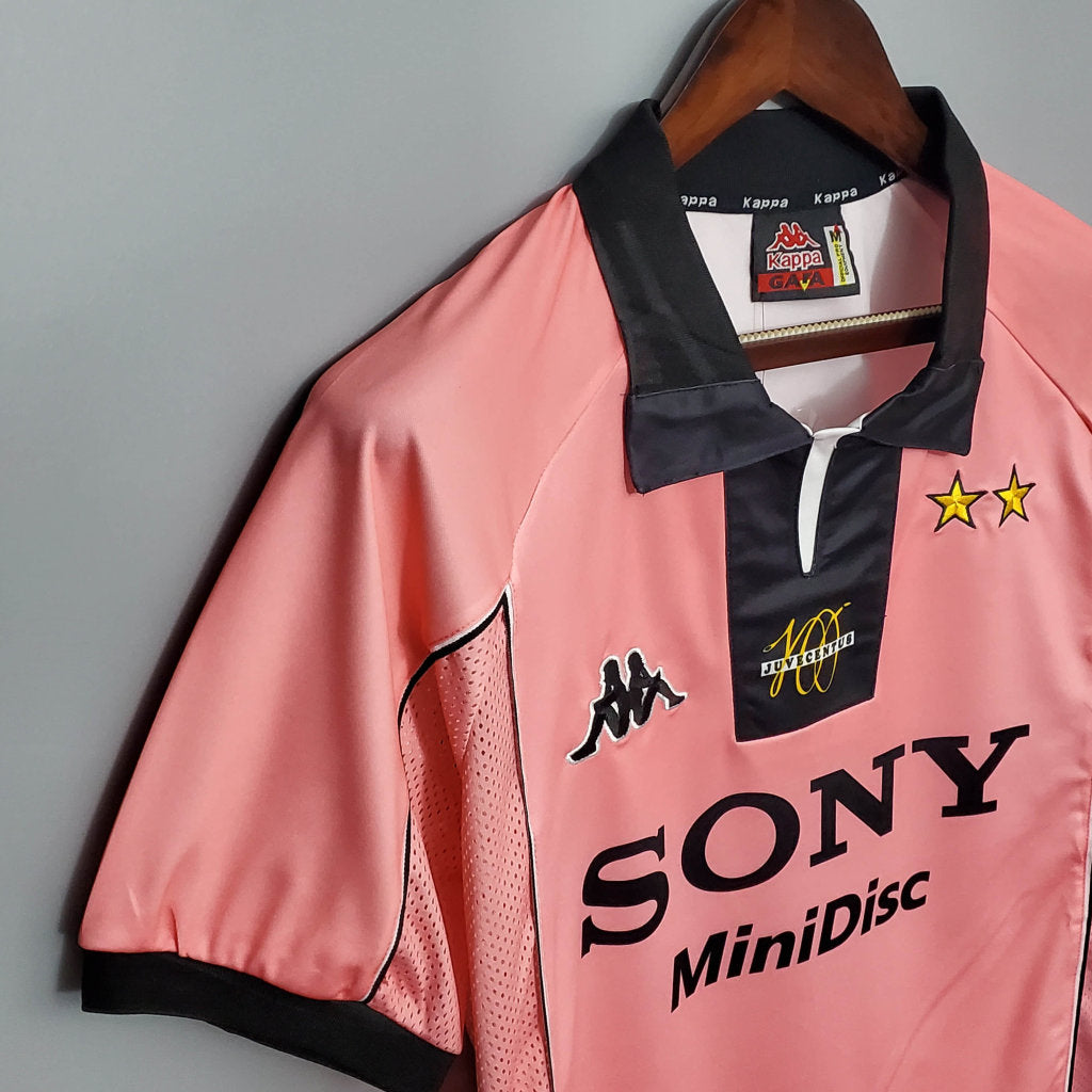 Camisa Juventus Retrô 1997/1998 Rosa e Preto