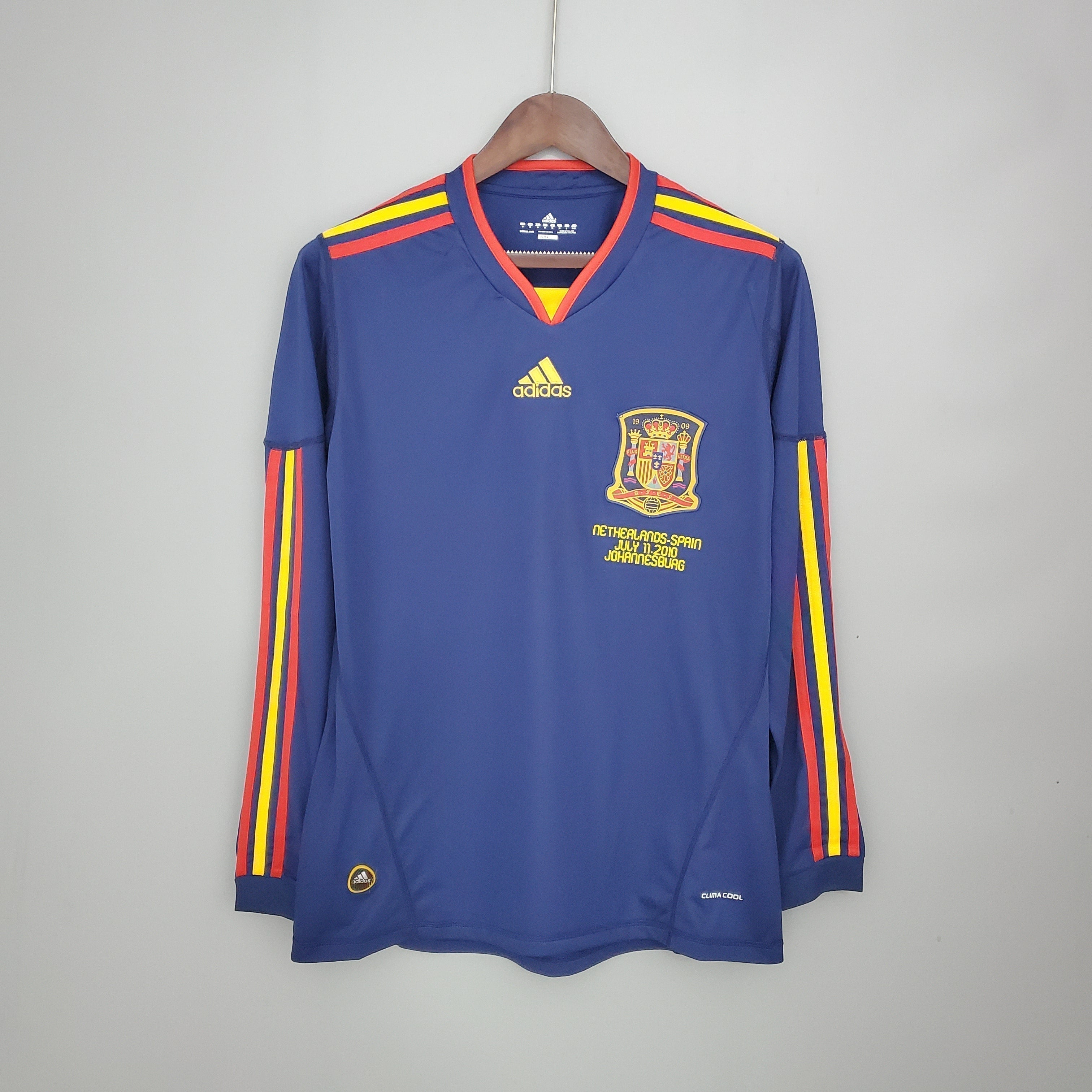 Camisa Manga Longa Seleção Espanha II 2010 Azul