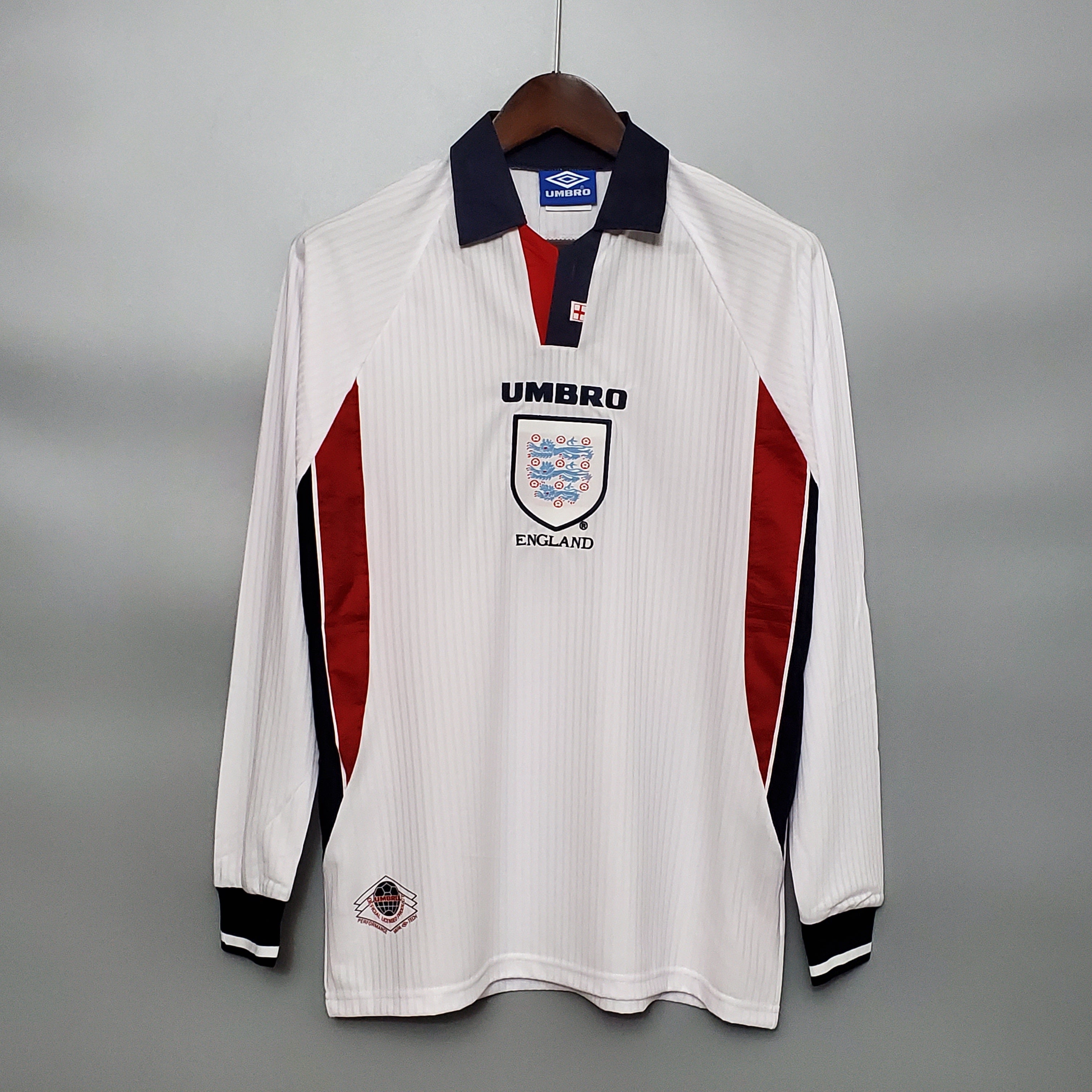 Camisa Manga Longa Seleção Inglaterra 1998  Branco