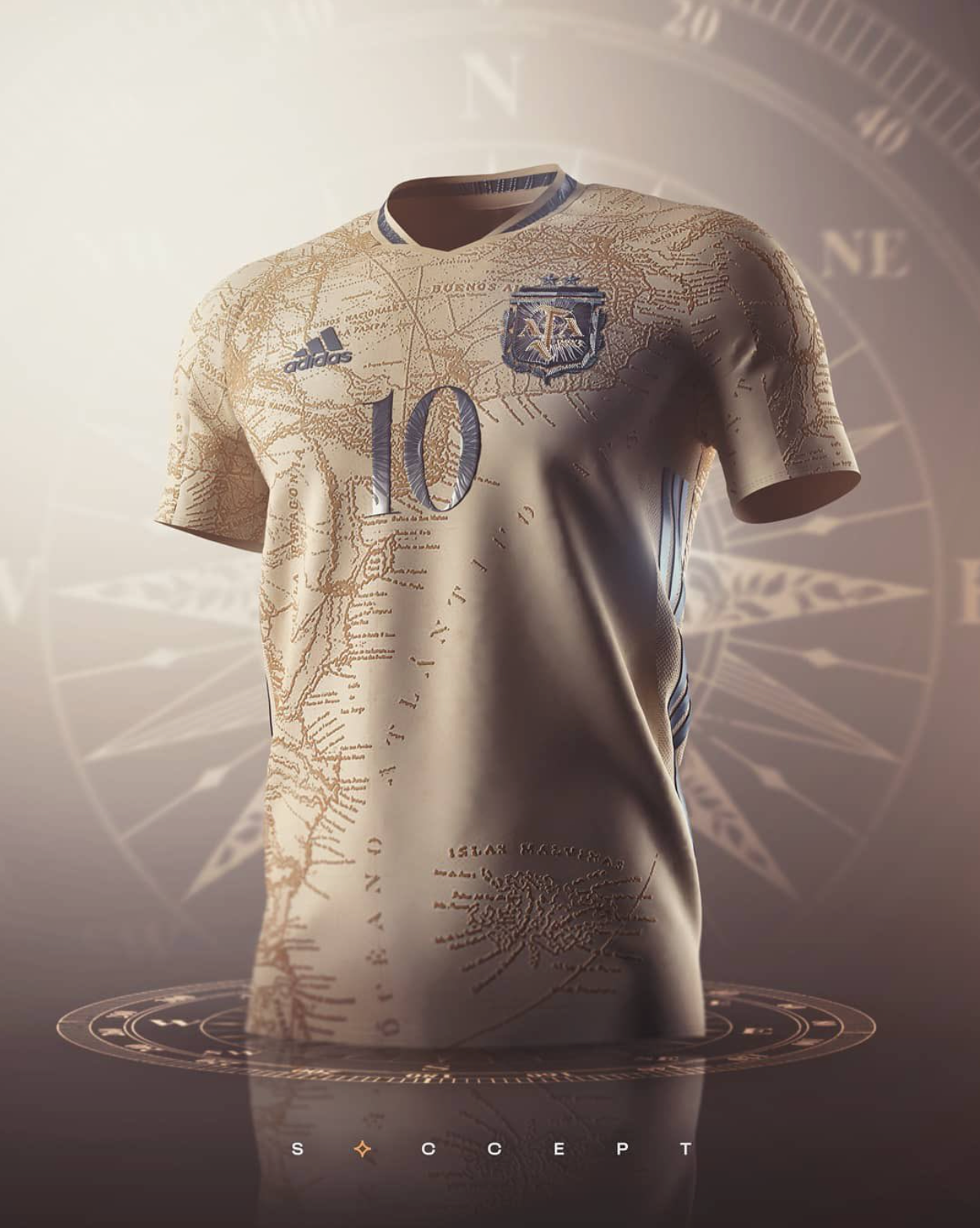 Camisa Seleção Argentina [Conceito Maradona] 21/22 Bege