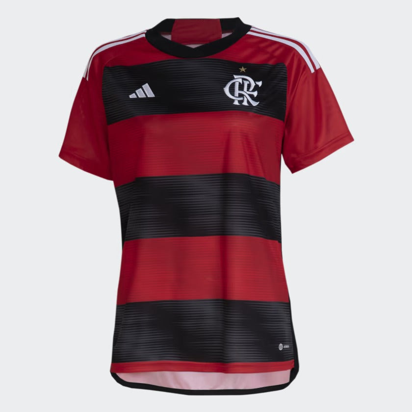 Camisa Feminina Flamengo I 23/24 Preto e Vermelha