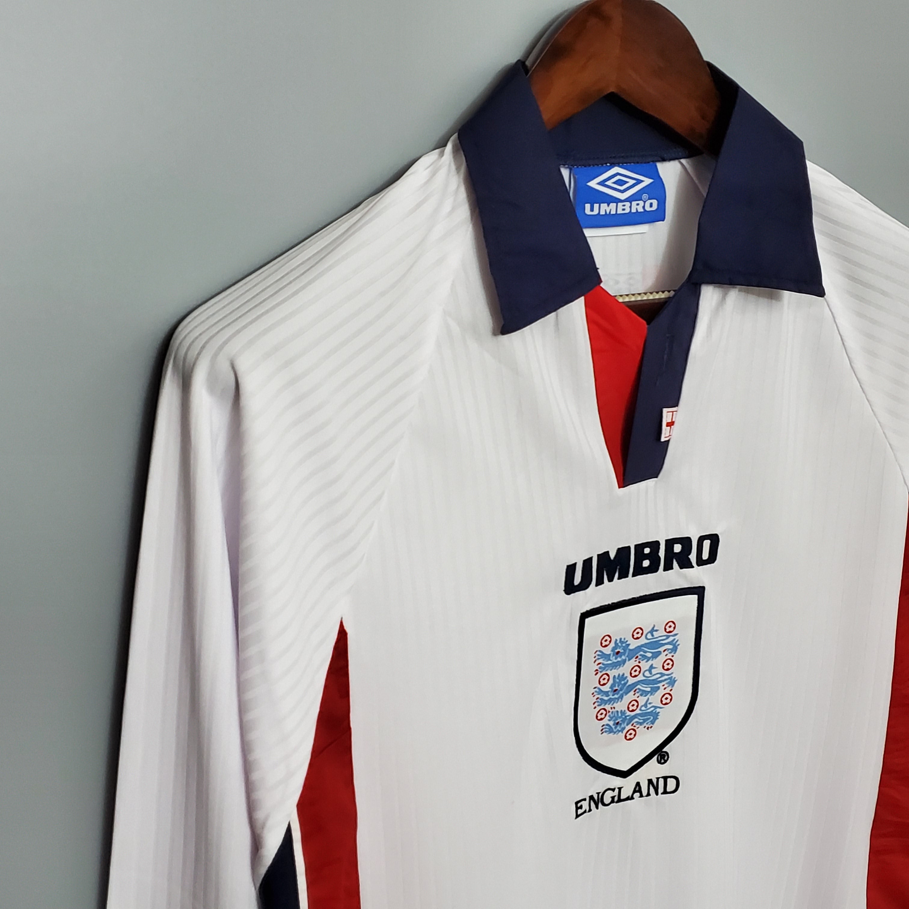 Camisa Manga Longa Seleção Inglaterra 1998  Branco
