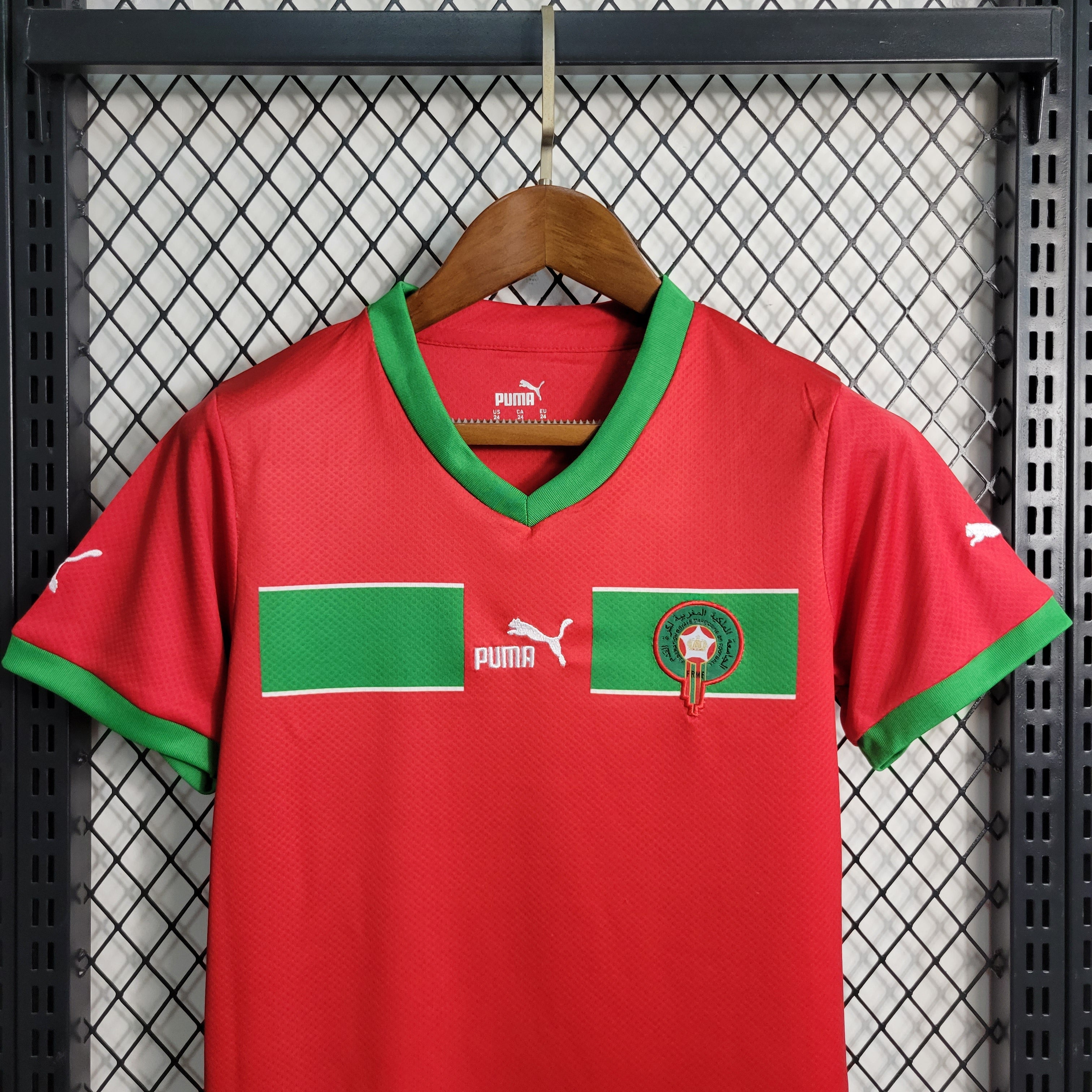 Kit infantil Seleção Marrocos I 23/24 Vermelho