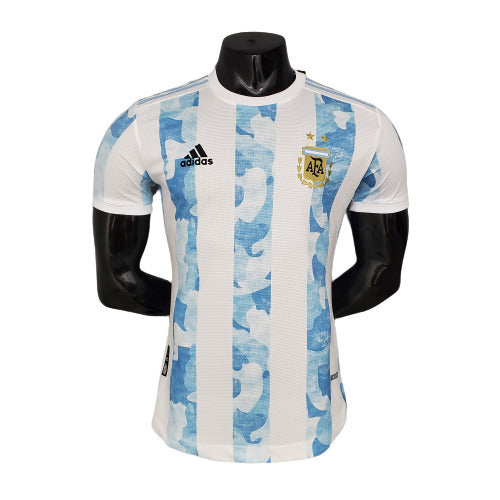 Camisa Argentina I 2021 - Branca e Azul - Masculino Jogador