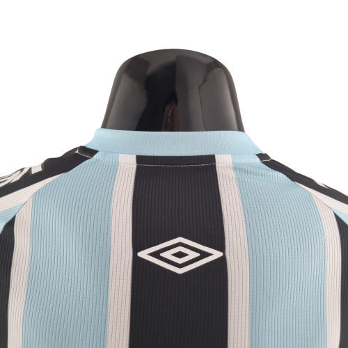 Camisa Grêmio I 22/23 - Preta, Branca e Azul -  Masculino Jogador