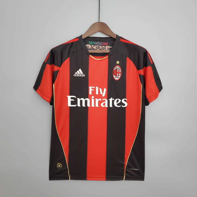 Camisa Milan Retrô 2010/2011 Vermelha e Preta