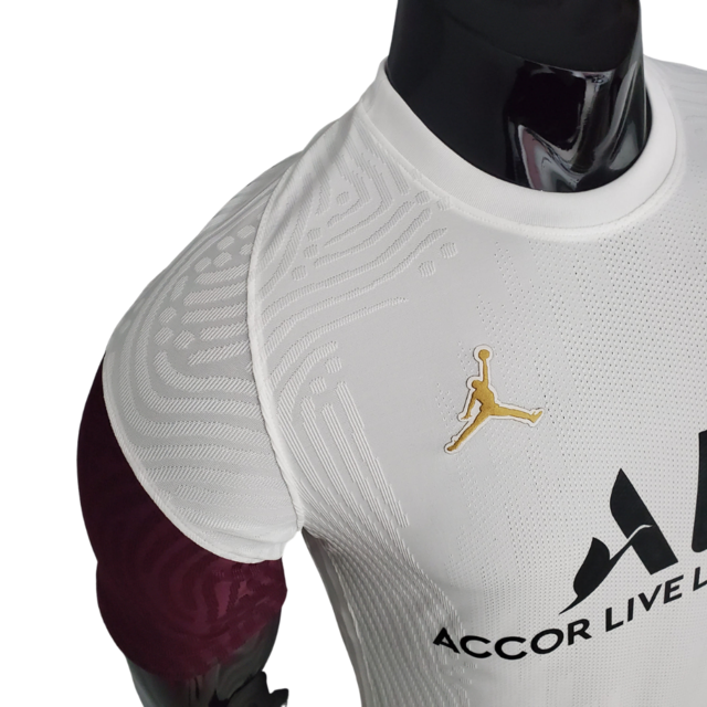 Camisa PSG 21/22 - Branca e Roxa - Jordan - Jogador