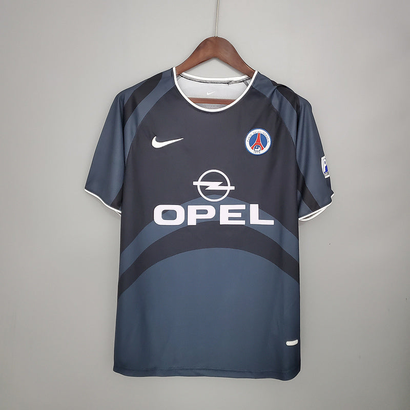 Camisa PSG Retrô 2001/2002 Cinza e Preta