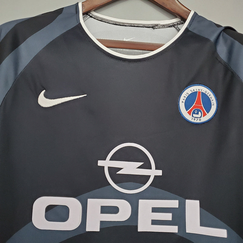 Camisa PSG Retrô 2001/2002 Cinza e Preta