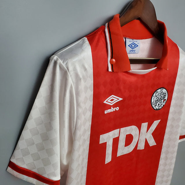 Camisa Ajax Retrô 1990-1992 Vermelha e Branca