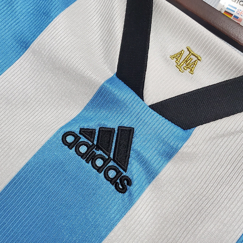 Camisa Seleção Argentina Retrô 1998 Azul e Branca