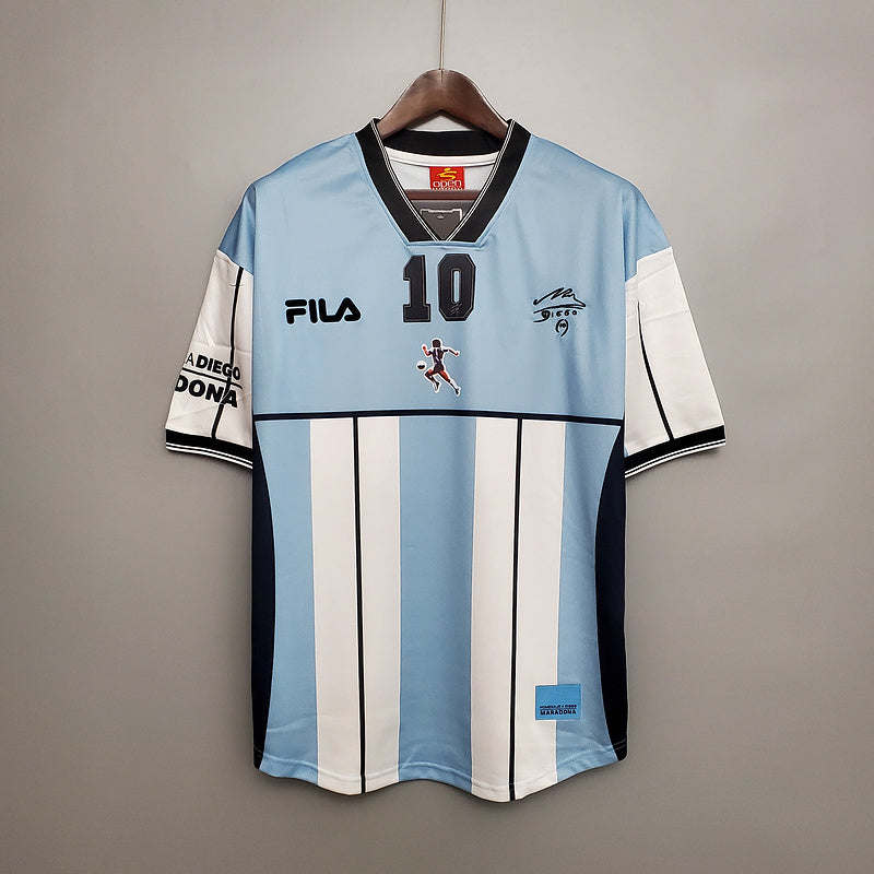 Camisa Seleção Argentina Retrô 2001 Azul e Branca