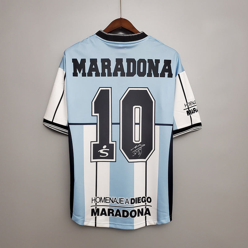 Camisa Seleção Argentina Retrô 2001 Azul e Branca
