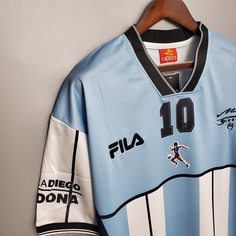 Camisa Seleção Argentina Retrô 2001 Azul e Branca