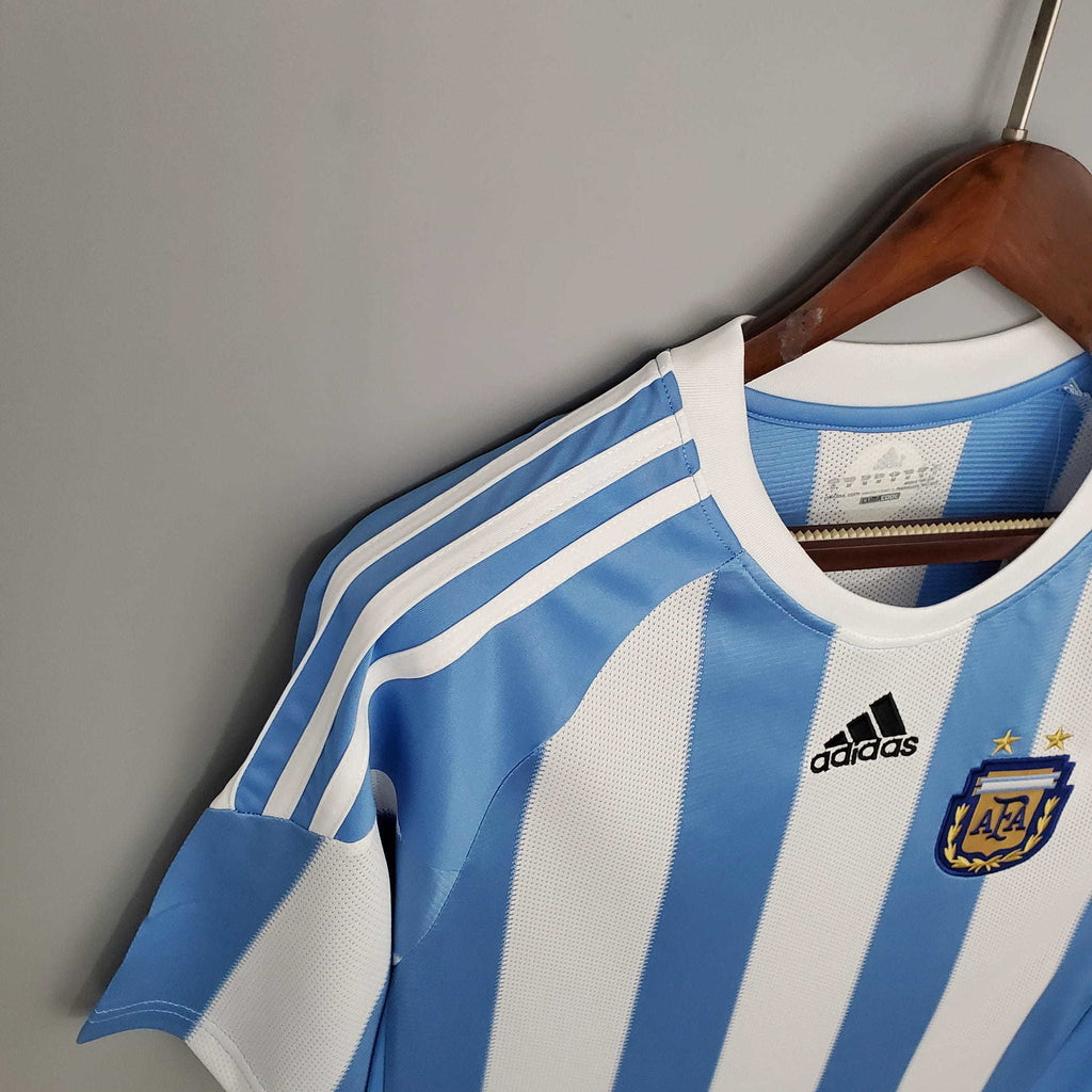 Camisa Argentina Retrô 2010 Azul e Branca