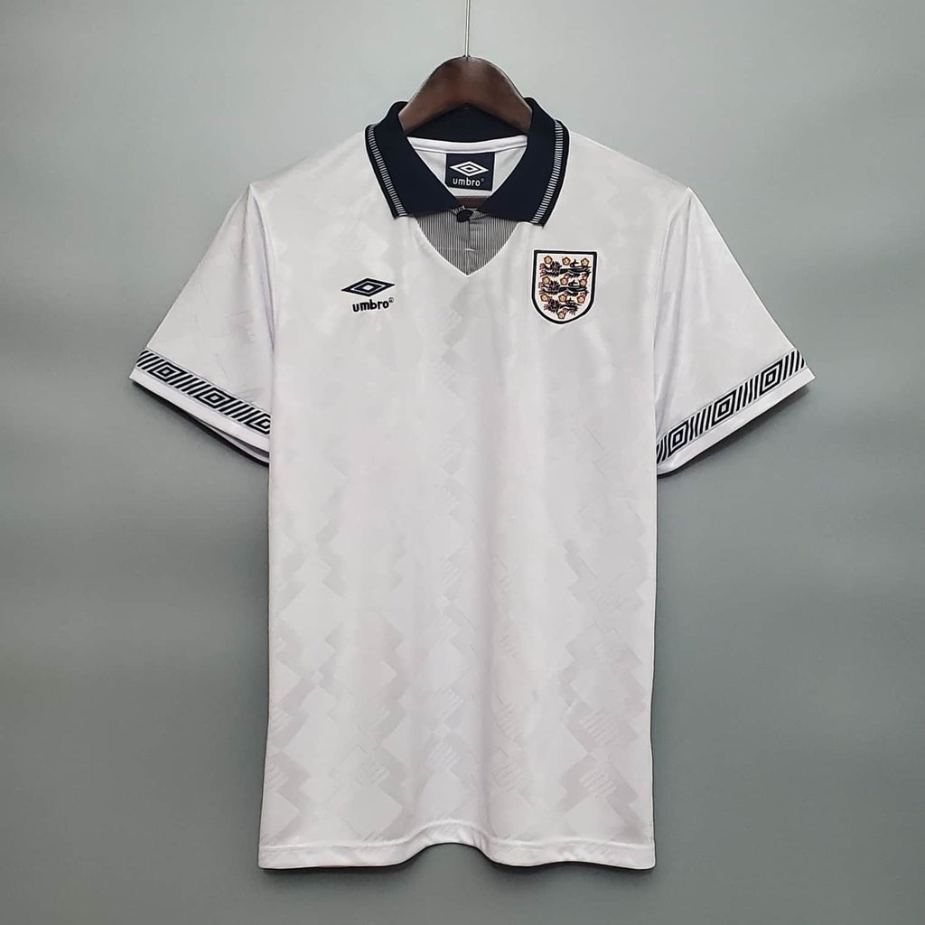 Camisa Inglaterra Retrô 1990 Branca