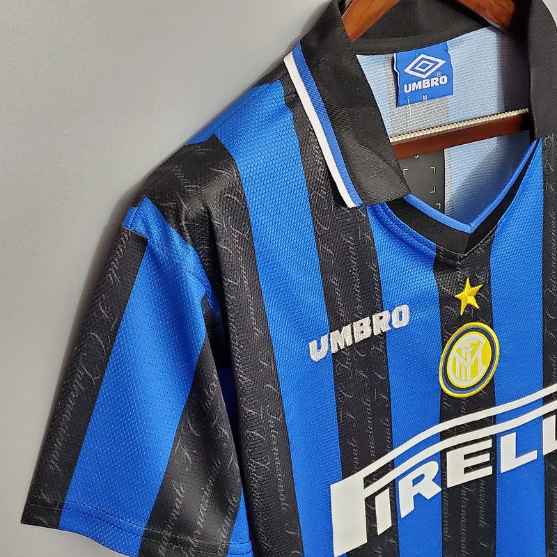 Camisa Inter de Milão Retrô 1997/1998 Azul e Preta