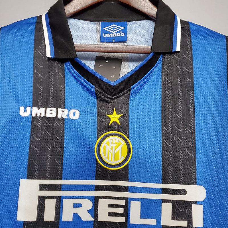 Camisa Inter de Milão Retrô 1997/1998 Azul e Preta