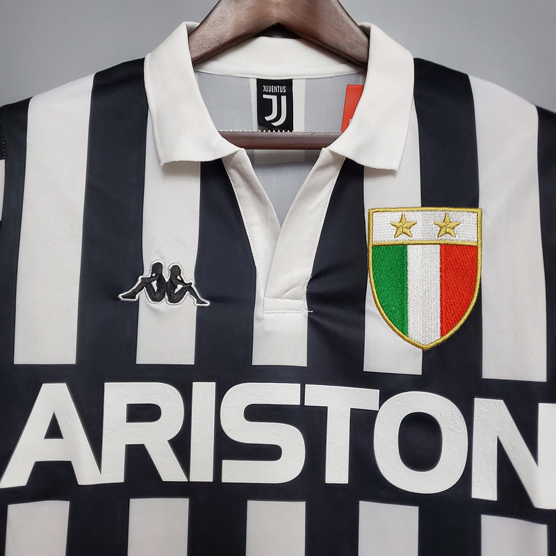 Camisa Juventus Retrô 1984/1985 Preta e Branca