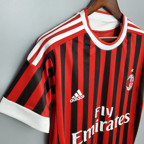 Camisa Milan Retrô 2011/2012 Vermelha e Preta