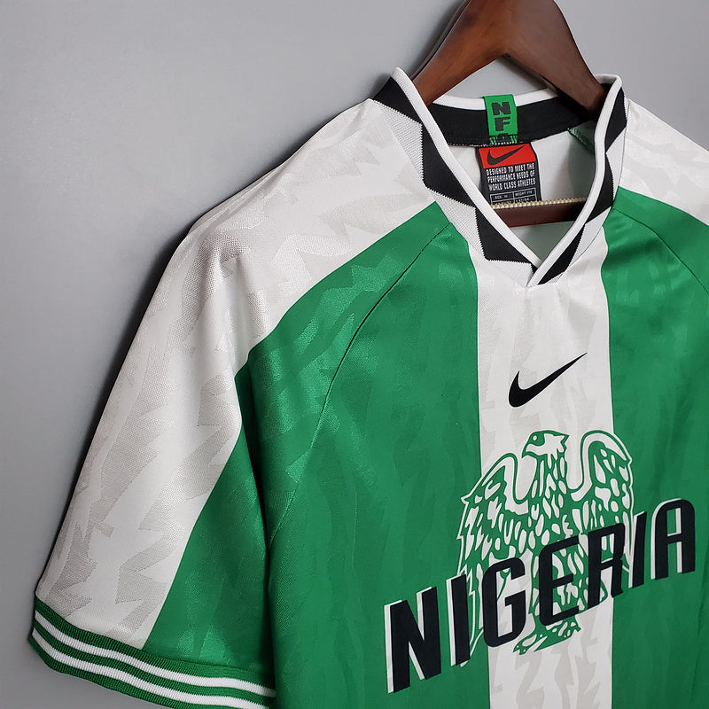 Camisa Nigéria Retrô 1996 Verde e Branca